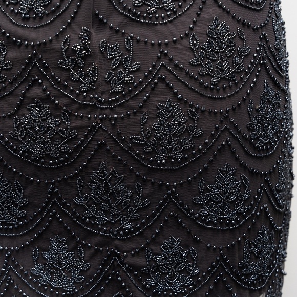 Pisaro Nights - Mini Beaded leaf Sheath Dress In Slate. - Picture 13 of 14